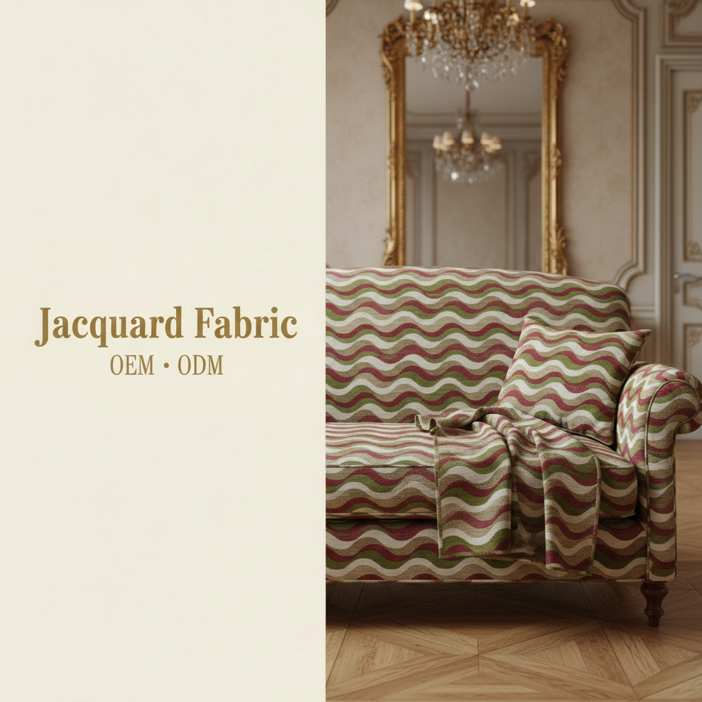 Multicolor Wave Chevron Jacquard Woven Fabric | 100% Polyester | 145cm | Coating Available | Wholesale OEM Functional Fabric