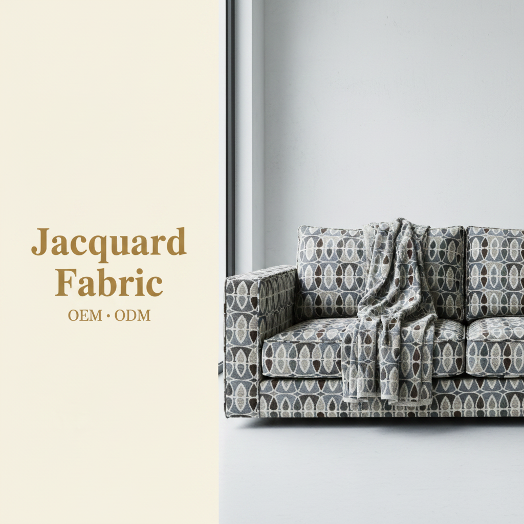 Grey Teardrop Oval Lattice Jacquard Woven Fabric | 100% Polyester | 145cm | Coating Available | Wholesale OEM Functional Fabric