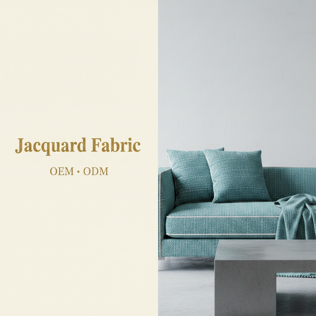 Teal Mélange Jacquard Woven Fabric | 100% Polyester | 145cm | 3-Proof Coating | Wholesale OEM Functional Fabric