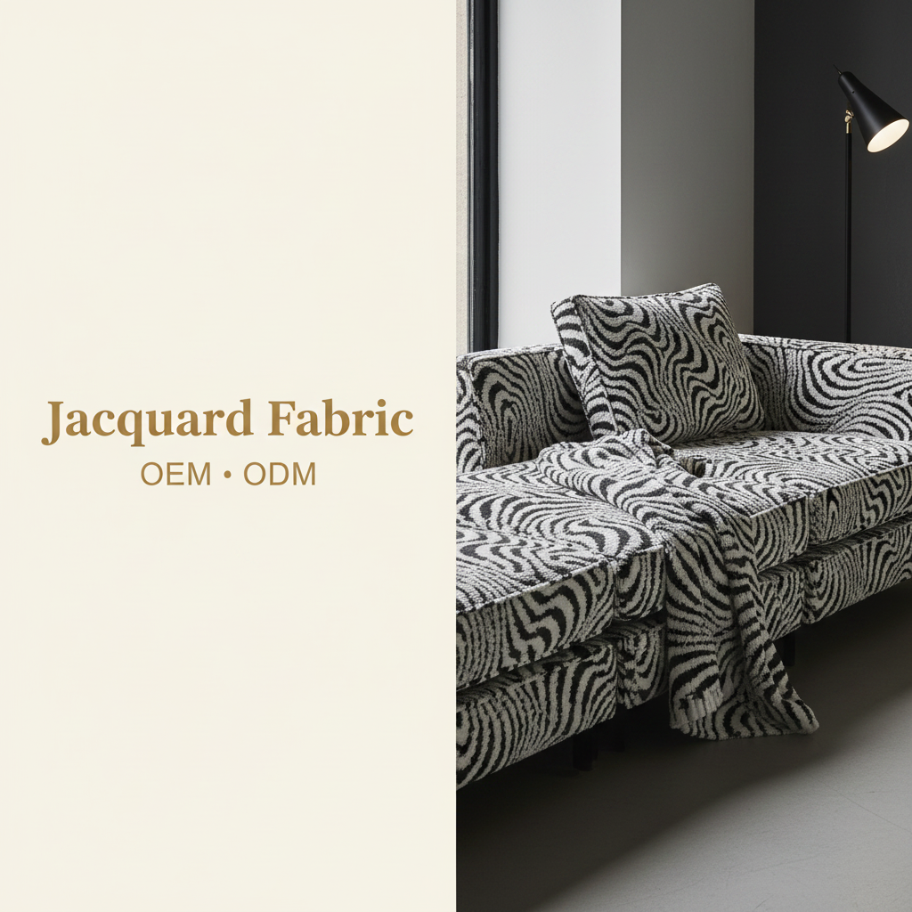 Black White Zebra Stripe Chenille Jacquard Fabric | 100% Polyester | 145cm | Coating Available | Wholesale OEM Functional Fabric