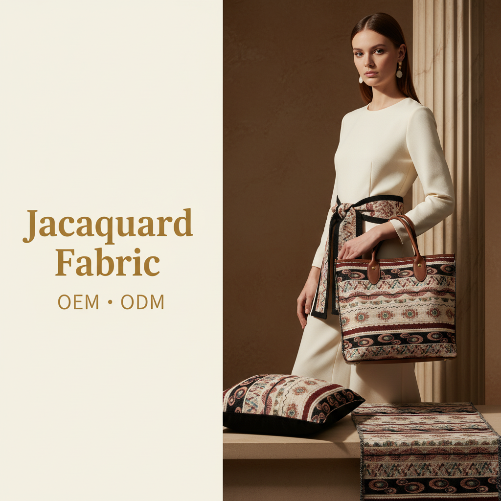Cream Burgundy Boho Stripe Jacquard Fabric | Polyester-Cotton | 150cm | Wholesale OEM Custom Cotton-Poly Jacquard Fabric