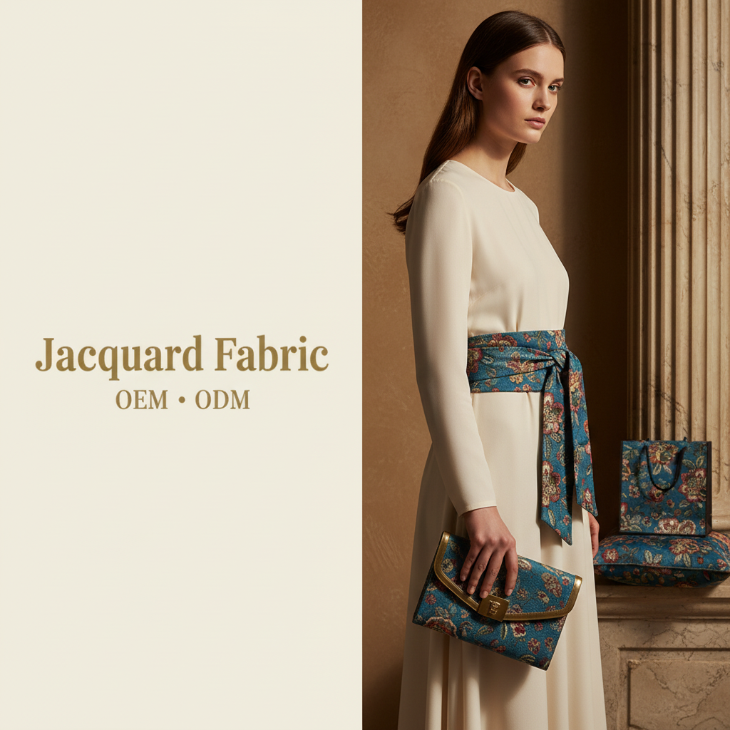Multi-Color Floral Jacquard Fabric | Polyester-Cotton | 150cm | Wholesale OEM Custom Jacquard Fabric