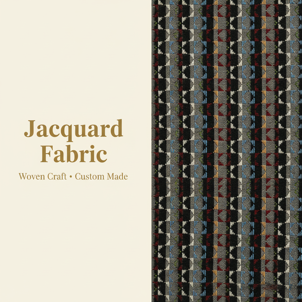 Black & White Houndstooth Stripe Jacquard Woven Fabric | Polyester-Cotton | 150cm | Wholesale OEM Custom Cotton-Poly Jacquard Fabric