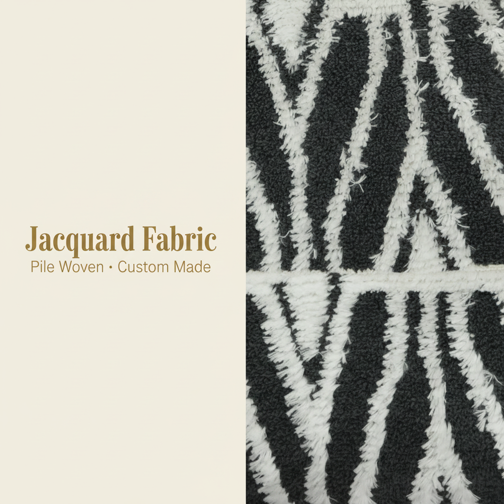 Black White Zebra Stripe Chenille Jacquard Fabric | 100% Polyester | 145cm | Coating Available | Wholesale OEM Functional Fabric