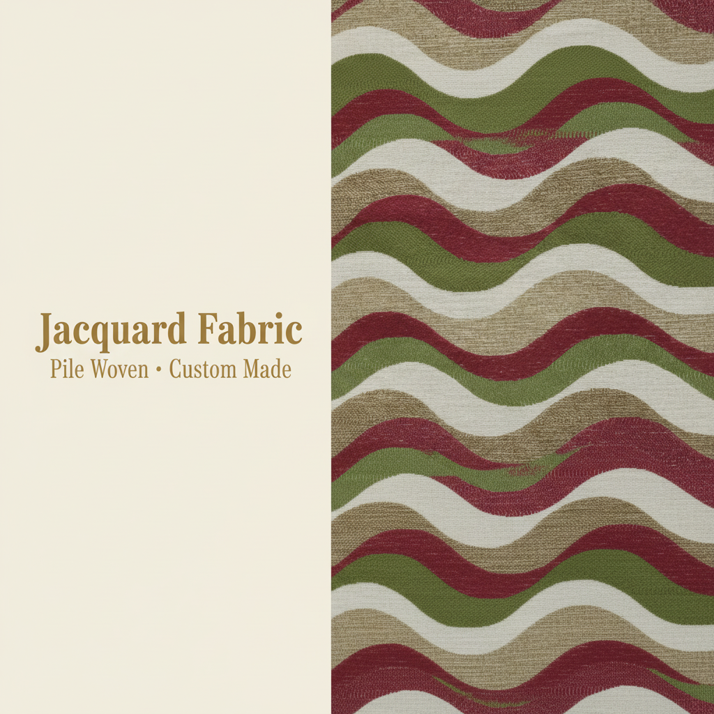 Multicolor Wave Chevron Jacquard Woven Fabric | 100% Polyester | 145cm | Coating Available | Wholesale OEM Functional Fabric