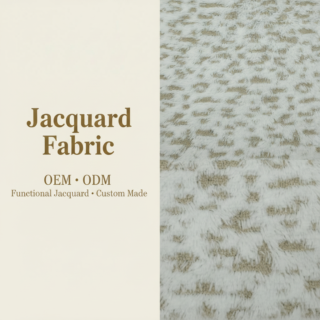 White Abstract Stroke Jacquard Woven Fabric | 100% Polyester | 145cm | Wholesale OEM Functional Fabric