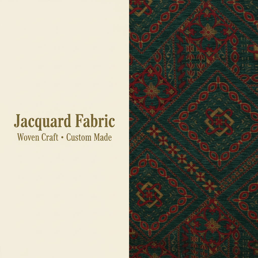 Multicolor Diamond Medallion Chenille Jacquard Fabric | Polyester-Cotton Chenille | 150cm | Wholesale OEM Custom Chenille Jacquard Fabric