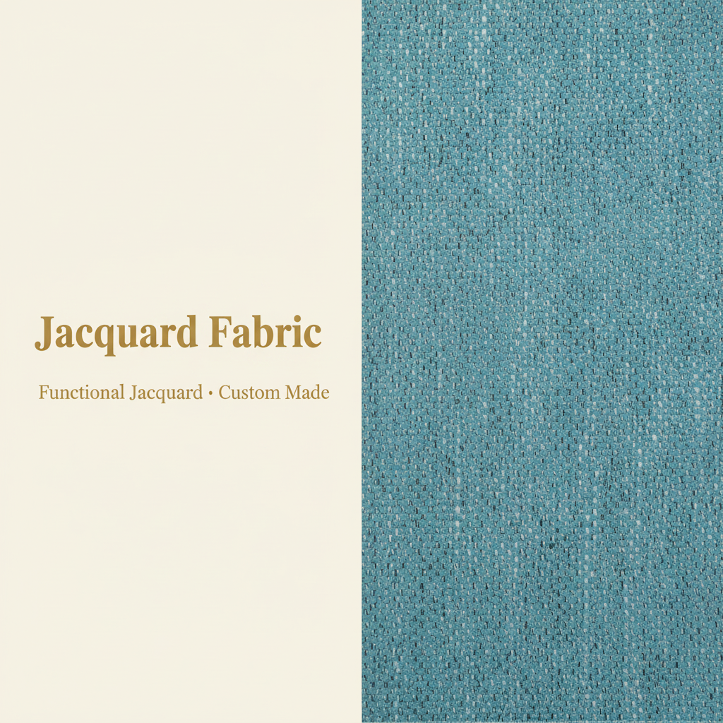 Teal Mélange Jacquard Woven Fabric | 100% Polyester | 145cm | 3-Proof Coating | Wholesale OEM Functional Fabric