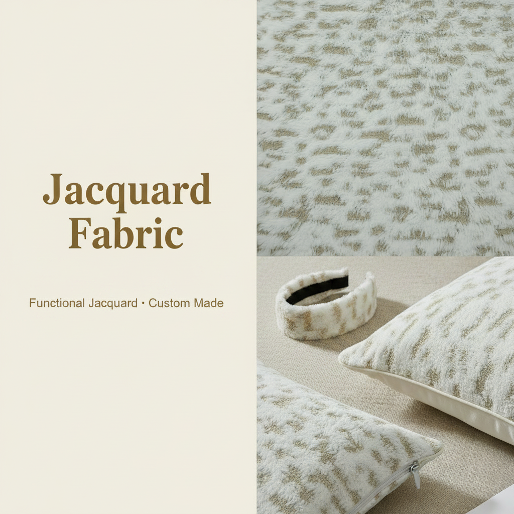 White Abstract Stroke Jacquard Woven Fabric | 100% Polyester | 145cm | Wholesale OEM Functional Fabric