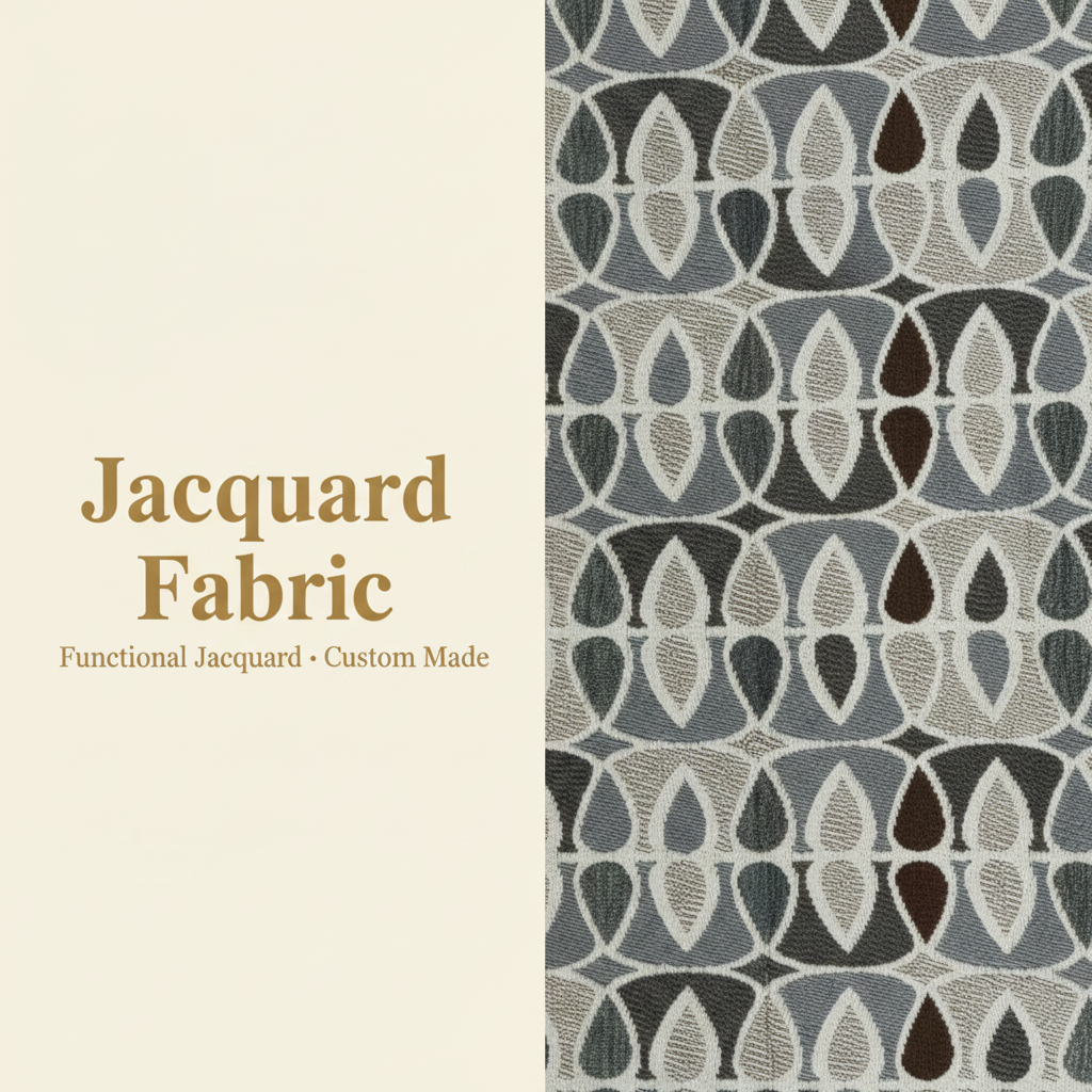Grey Teardrop Oval Lattice Jacquard Woven Fabric | 100% Polyester | 145cm | Coating Available | Wholesale OEM Functional Fabric