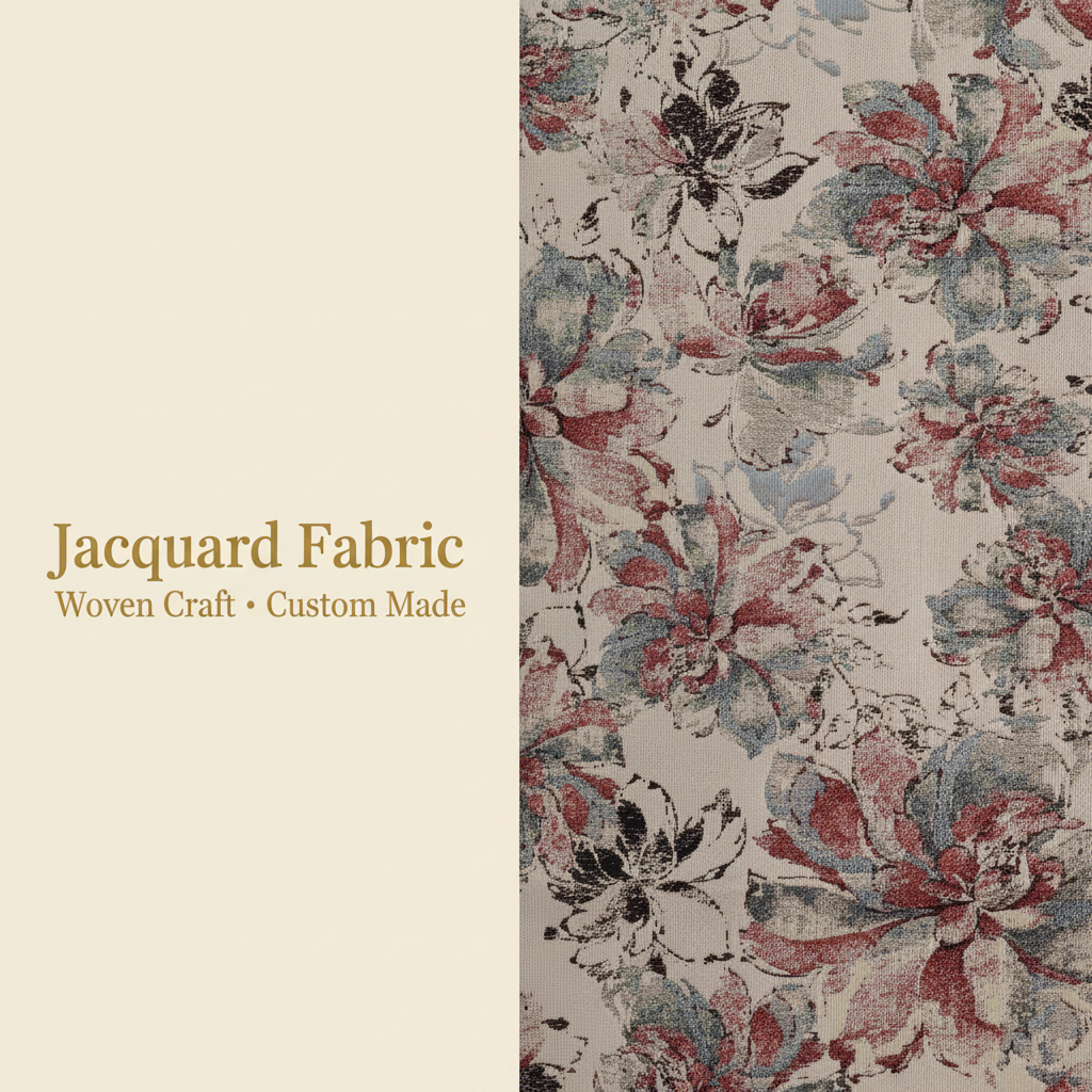 Multicolor Peony Chrysanthemum Floral Jacquard Fabric | Polyester-Cotton | 150cm | Wholesale OEM Custom Cotton-Poly Jacquard Fabric