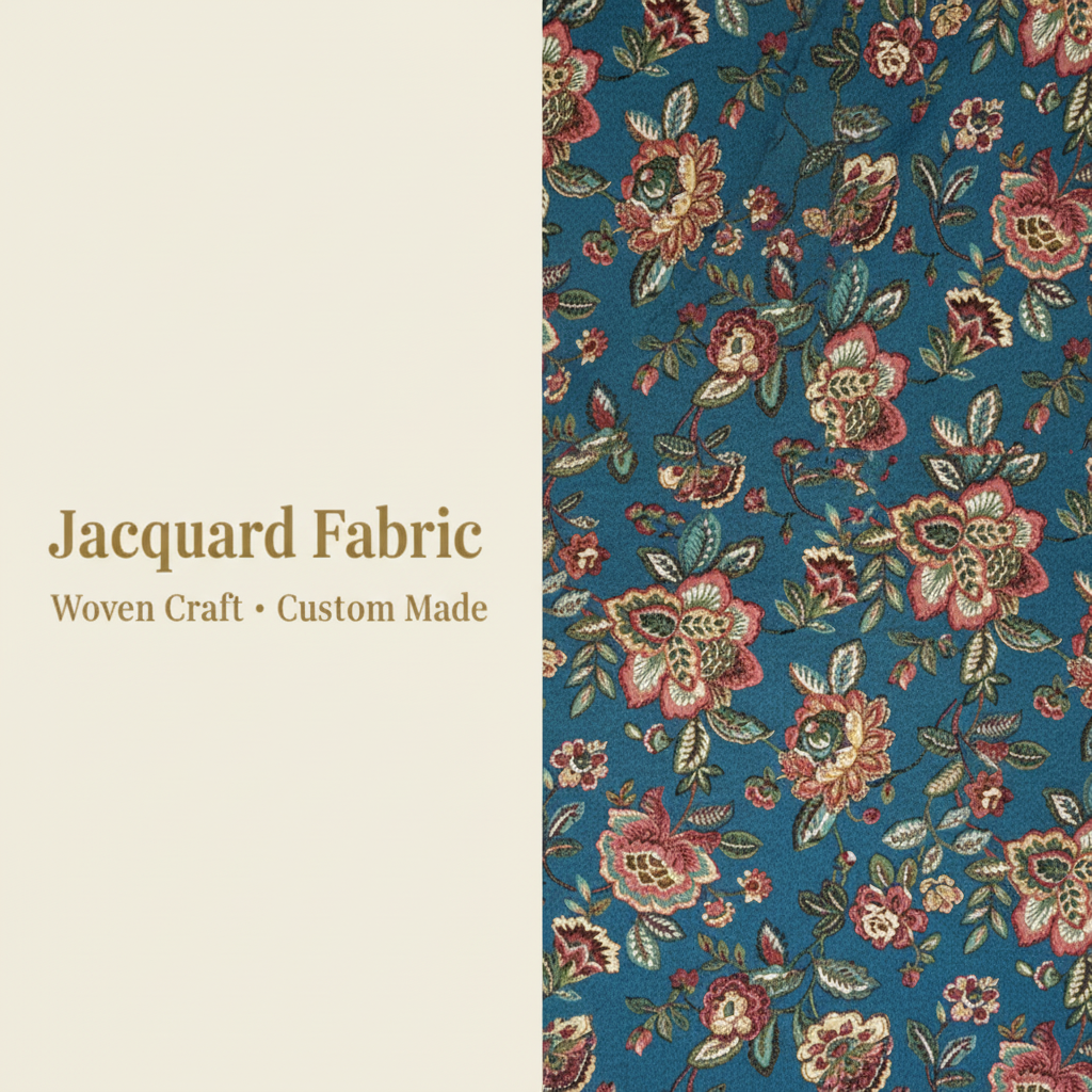 Multi-Color Floral Jacquard Fabric | Polyester-Cotton | 150cm | Wholesale OEM Custom Jacquard Fabric