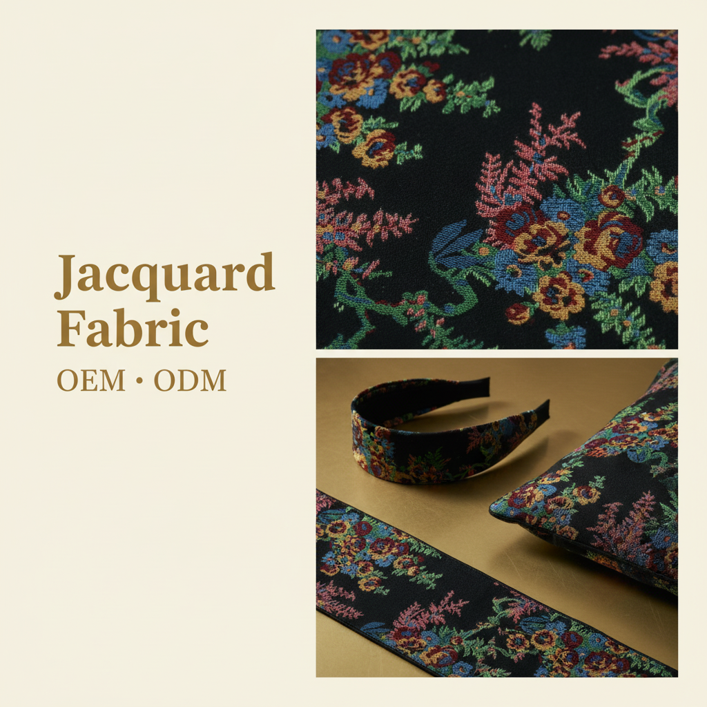 Multicolor Jacquard Fabric | Victorian Rose Bouquet | 150cm | Wholesale OEM Custom Cotton-Poly Jacquard Fabric