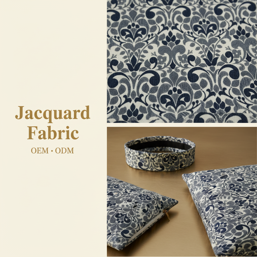 Navy Damask Chenille Jacquard Fabric | 100% Polyester | 145cm | Coating Available | Wholesale OEM Functional Fabric