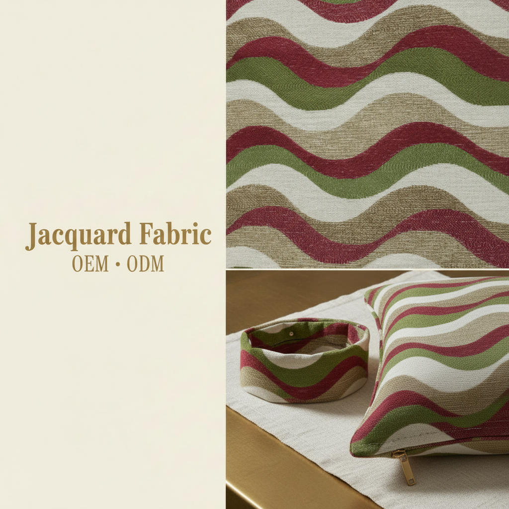 Multicolor Wave Chevron Jacquard Woven Fabric | 100% Polyester | 145cm | Coating Available | Wholesale OEM Functional Fabric