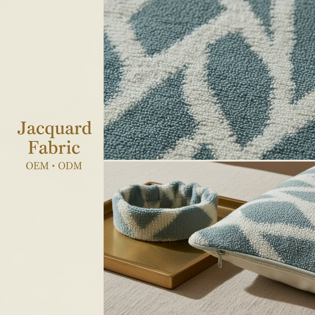 Slate Blue Abstract Wave Chenille Jacquard Fabric | 100% Polyester | 145cm | Coating Available | Wholesale OEM Functional Fabric