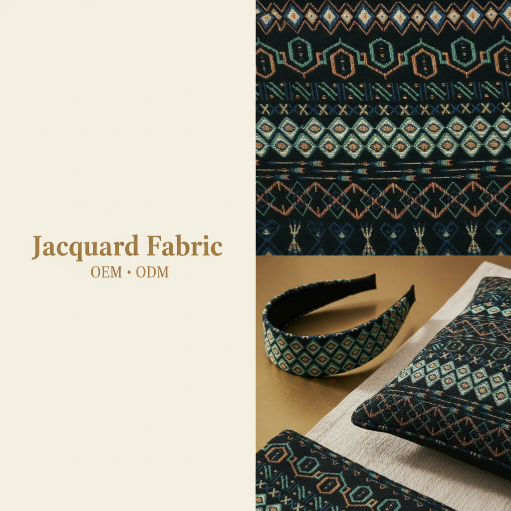 Multicolor Ethnic Geometric Jacquard Fabric | Polyester-Cotton | 150cm | Wholesale OEM Custom Cotton-Poly Jacquard Fabric