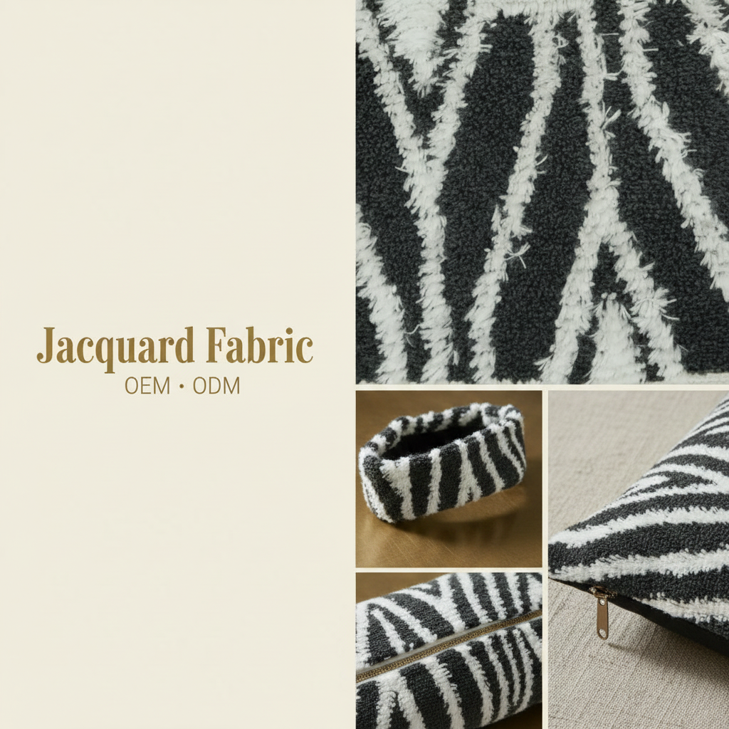 Black White Zebra Stripe Chenille Jacquard Fabric | 100% Polyester | 145cm | Coating Available | Wholesale OEM Functional Fabric