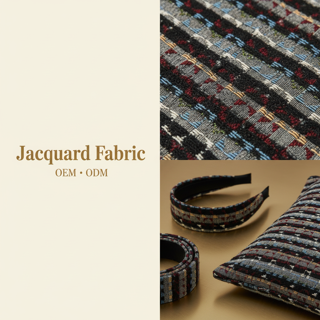 Black & White Houndstooth Stripe Jacquard Woven Fabric | Polyester-Cotton | 150cm | Wholesale OEM Custom Cotton-Poly Jacquard Fabric