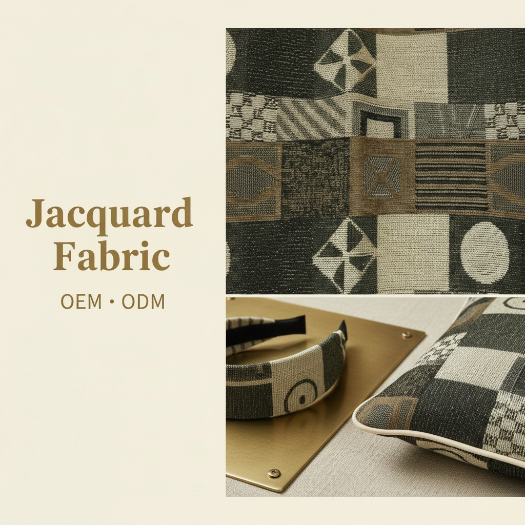 Black Abstract Geometric Jacquard Woven Fabric | Polyester | 145cm | Coating Available | Wholesale OEM Functional Fabric