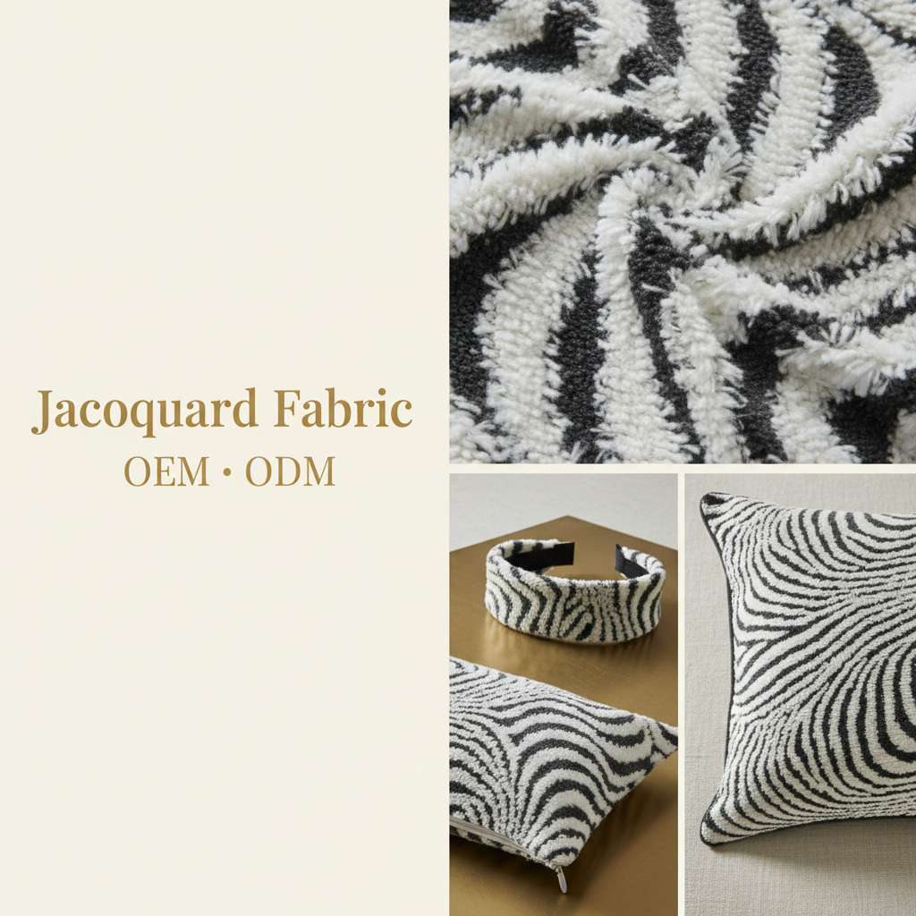 Black White Zebra Stripe Chenille Jacquard Fabric | 100% Polyester | 145cm | Coating Available | Wholesale OEM Functional Fabric