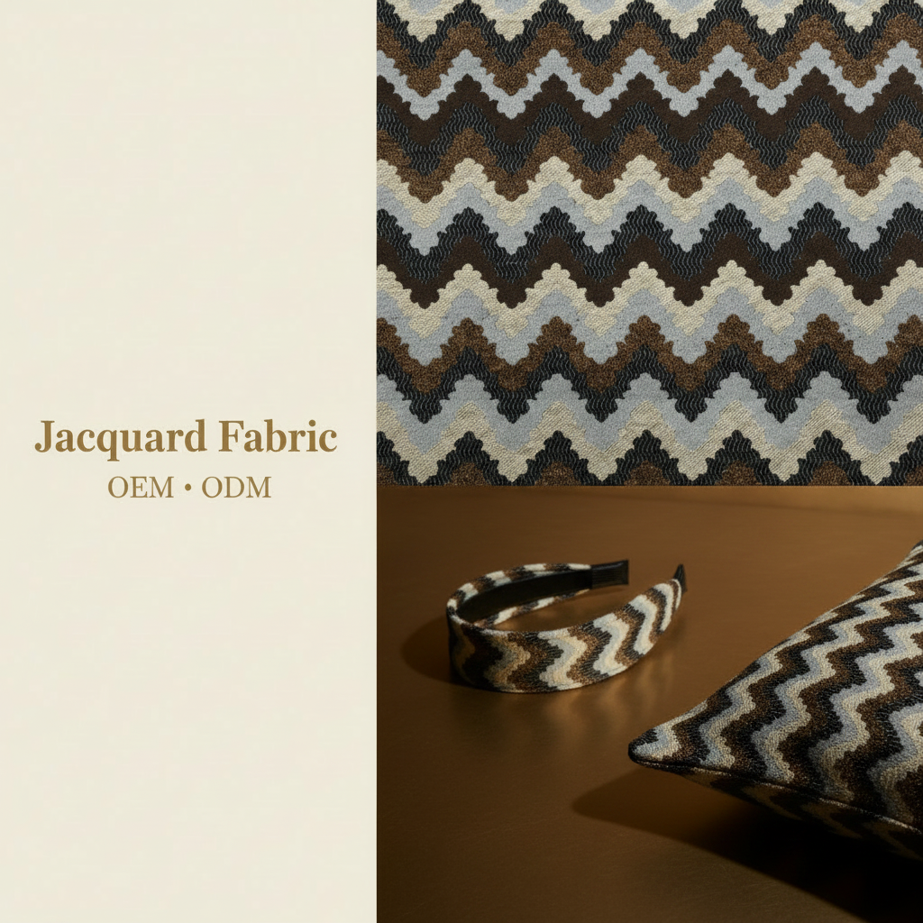 Multi-Color Chevron Chenille Jacquard Fabric | 100% Polyester | 145cm | Wholesale OEM Custom Functional Fabric