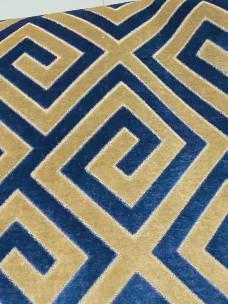 Geometric Cut Velvet Upholstery Fabric