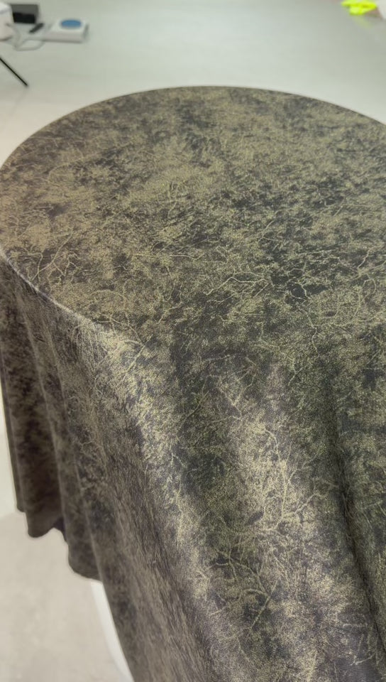 Dark Olive Botanical Floral Jacquard Fabric