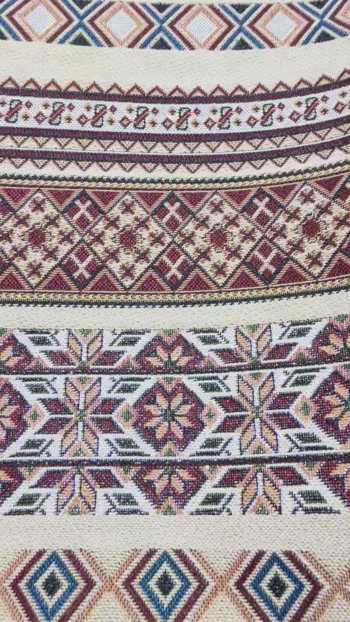 Nordic Geometric Stripe Jacquard Fabric
