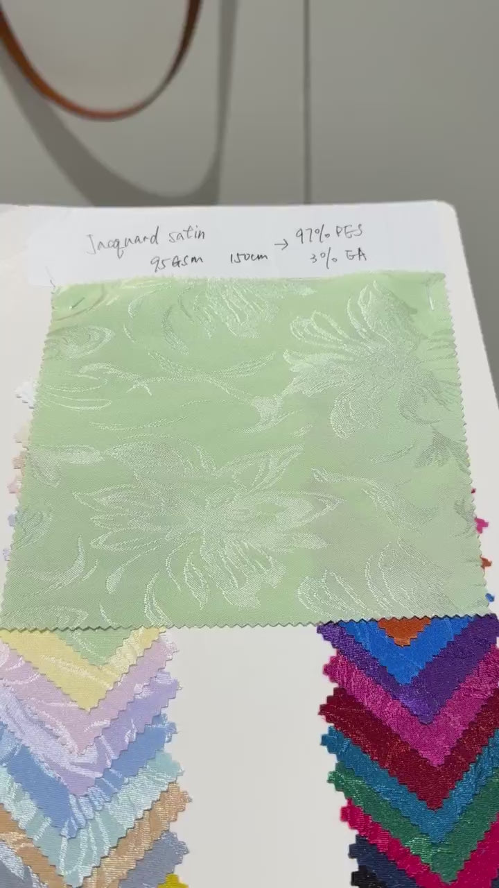 Customizable Acetate-Look Lightweight Floral Jacquard Lining Fabric