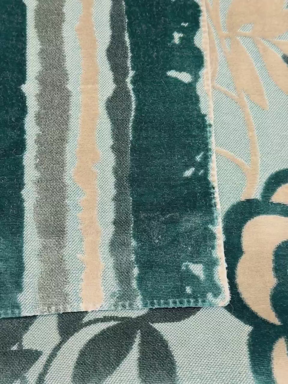 Stylized Rose Floral Cut Velvet Upholstery Fabric