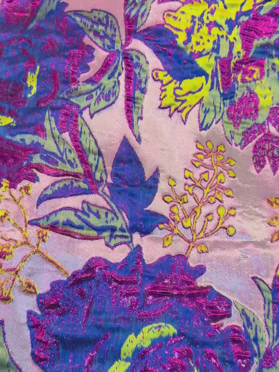 3D Metallic Rose Jacquard Apparel Fabric