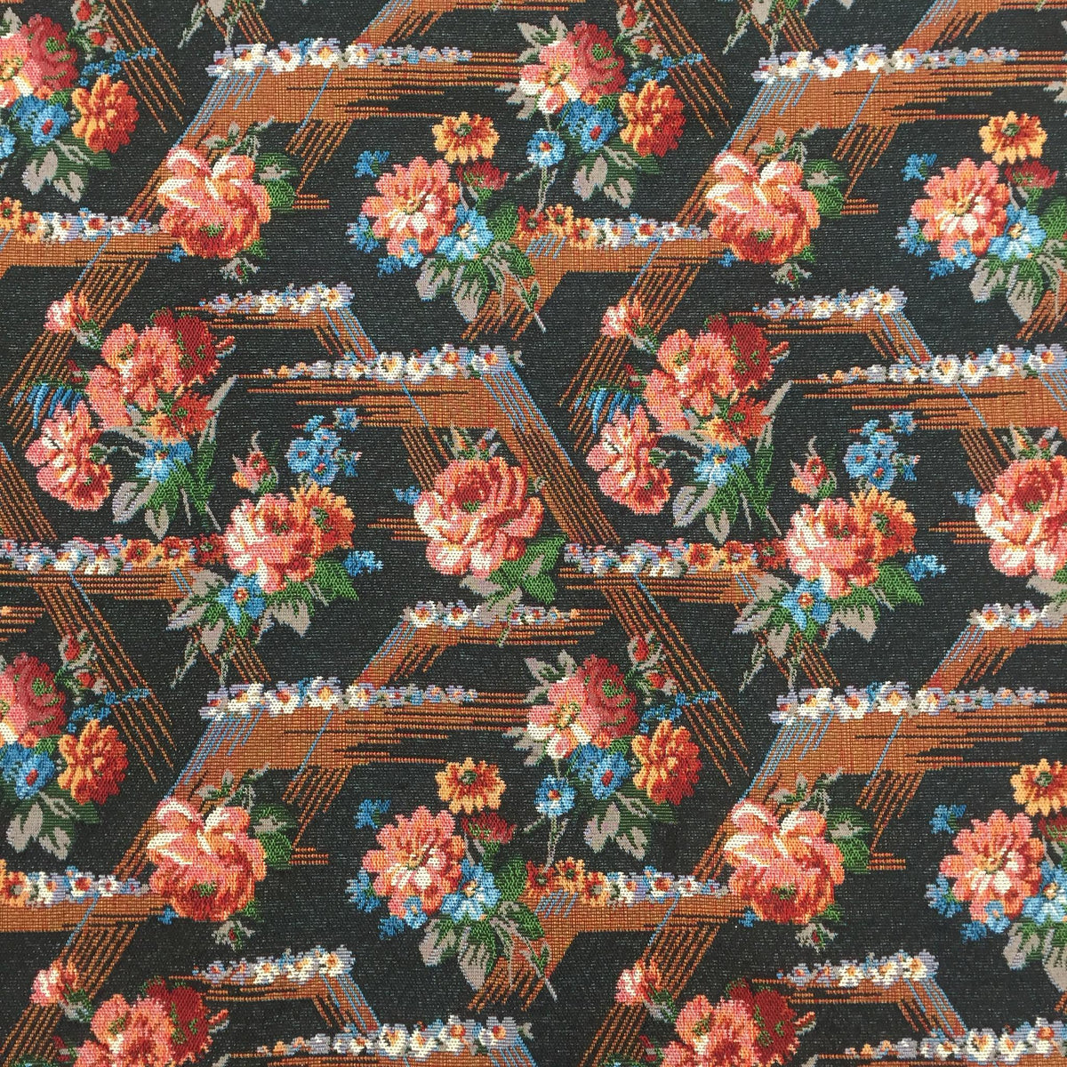 Trellis Rose Polyester Jacquard Fabric for Bags Polyester Jacquard Fabric